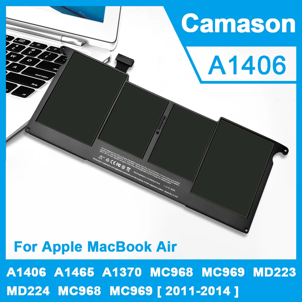 

Camason A1406 Laptop Battery For Apple Macbook Air Notebook Batteries macbook A1370 A1465 MC968 MC969 MD223 MD224 MC968 MC969