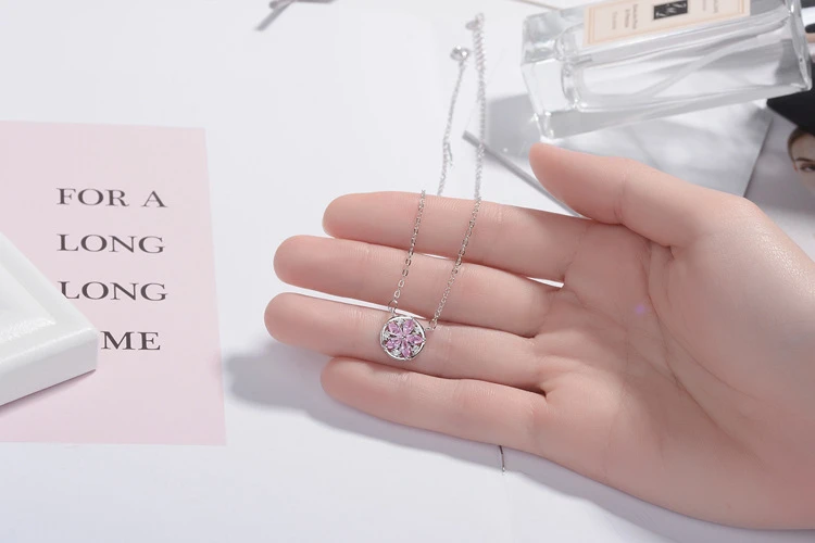 Ожерелье женское из серебра 925 пробы с розовым кварцем | Украшения и аксессуары