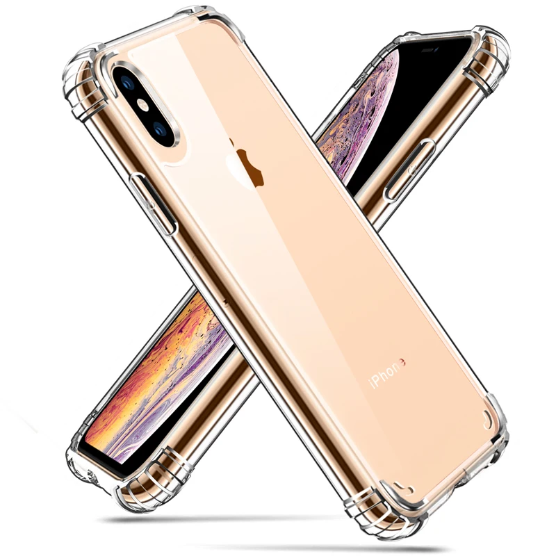 Прозрачный чехол для iPhone XS XR, тонкий противоударный акриловый чехол из ТПУ с кристаллами для телефона Apple iPhone XS Max, полностью защитный чехол