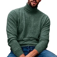autumn spring mens turtleneck knitted solid top long sleeve casual men clothing knitwear man pullovers knitted turtleneck male