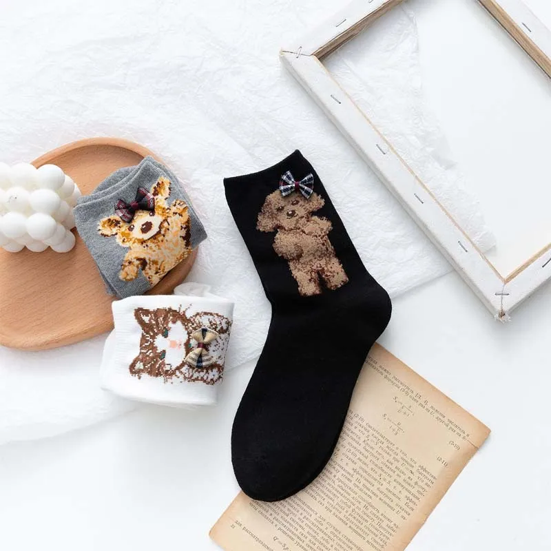 Японские милые носки для женщин и мужчин с животными из мультфильма без пятки