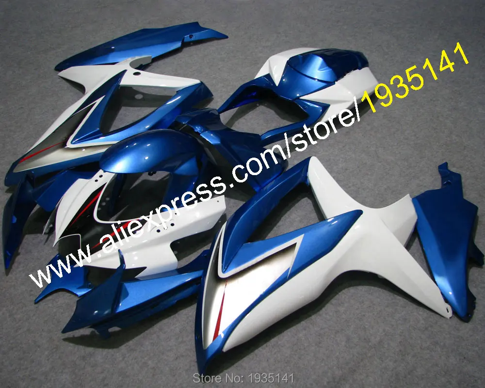 

Обтекатели для мотоциклов Suzuki K8, Обтекатели для мотоциклов GSXR600/750 2008 2009 2010 GSX-R600/750 08 09 10 Blue White (литье под давлением)