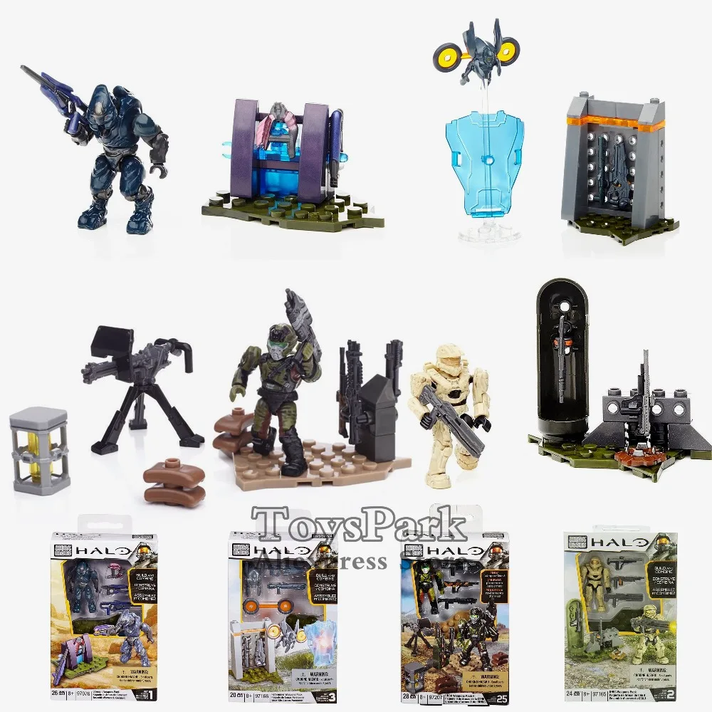 Figuras de acción de Halo UNSC Forerunner Covenant, paquete de armas, MEGA BLOKS, construir y combinar, modelo coleccionable nuevo en caja