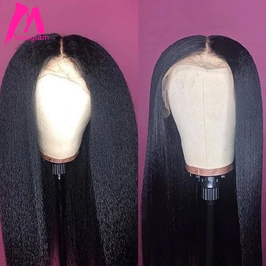 Парики из человеческих волос на сетке спереди курчавые прямые бразильские