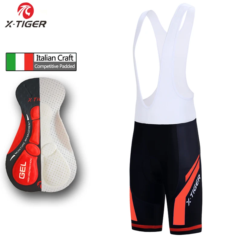Bib Cycling Shorts X-TIGER, летние мужские майки для велоспорта, набор, одежда для велоспорта, быстросохнущая одежда из полиэстера, одежда для велоспорта, одежда для велоспорта - Цвет: Bib Cycling Shorts