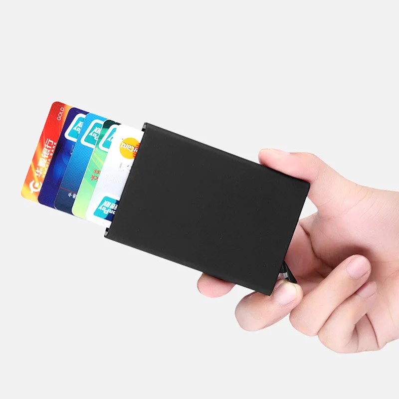 Персонализированный Металлический футляр для кредитных карт Модный Дорожный