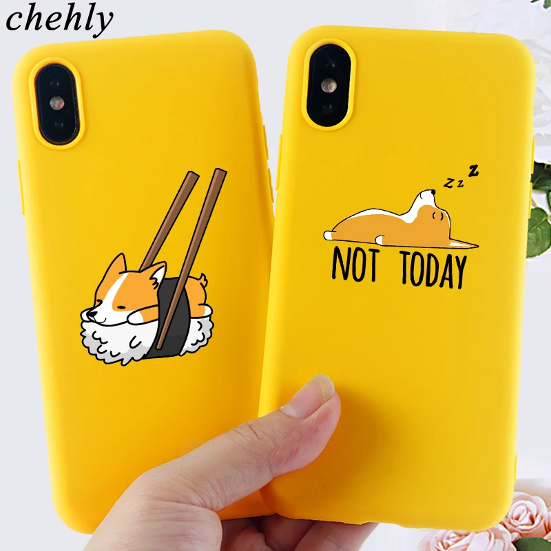 Cute Corgi Phone Case for IPhone 6s 7 8 11 12 Plus Pro Mini X XS MAX XR SE Cases Soft Silicone Fitted Phone Accessories Covers