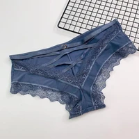 thongs women s underwear ladies panties sexy lace briefs ice silk hollow out comfortable lingerie cross band love clasp