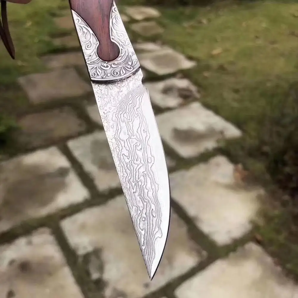 VG10 дамасский клинок ручной работы стальные фиксированные ножи стальной нож