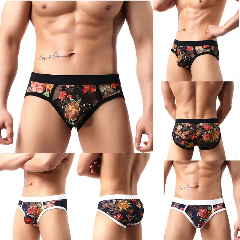 

Brand Boxer Men Underwear Flower Print Boxer Shorts Bulge Pouch Underpants Gay Underwear Mens Underwear Boxers Mens Knickers