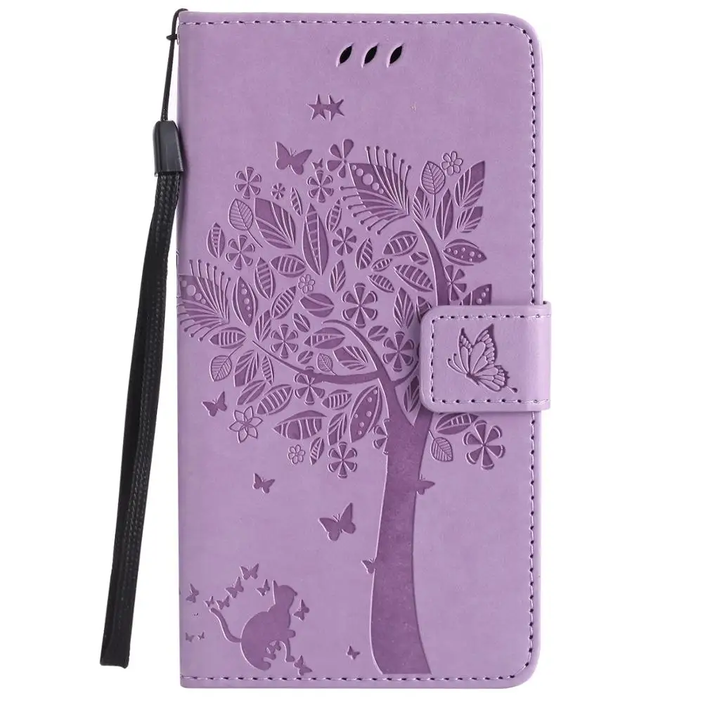 Чехол-книжка с кошками и деревьями из искусственной кожи для телефона sony XA2 XZ1 L2 L3 C