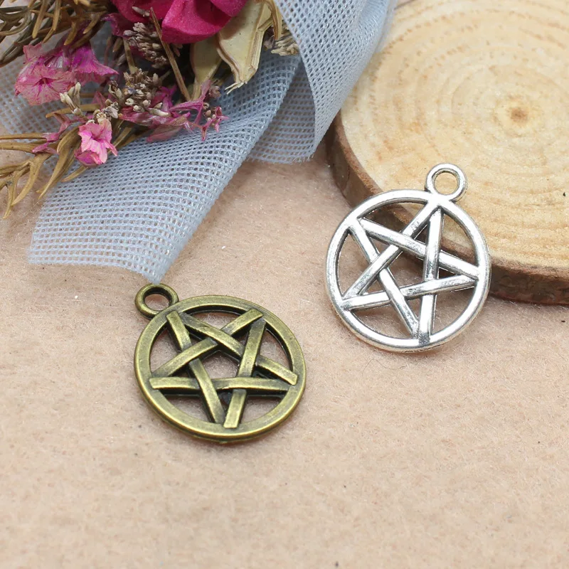 

20 BULK Pentagram Charms Five-pointed Star PENDANTS OFR Jewelry Supplies 19*16mm Little Pentacle charms Witch Pentacle Charms F2