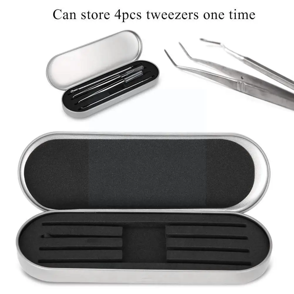 

Professional storage box Eyelash eyeliner pencil storage tweezers silver/pink box box tool makeup storage Lady F8R5