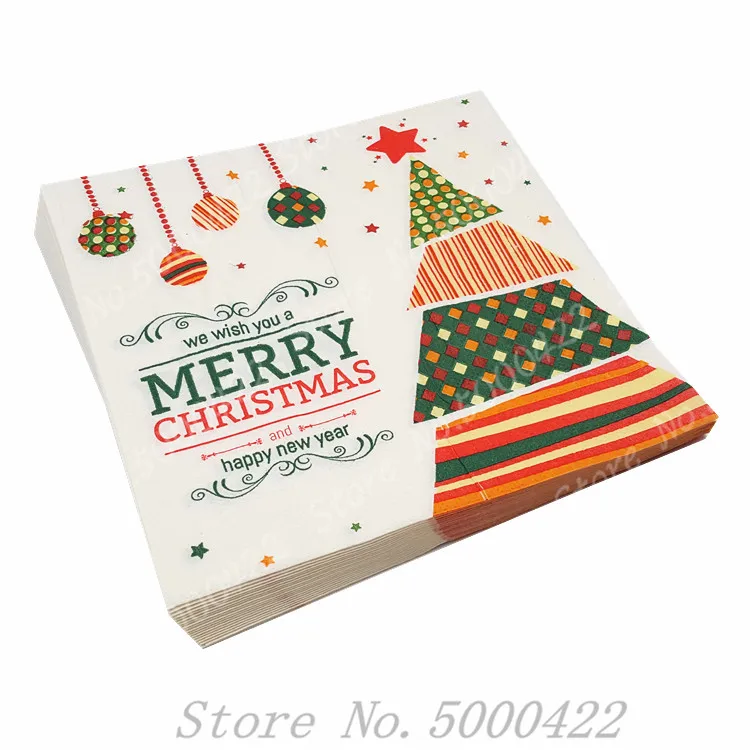 20 шт. бумажные салфетки для стола рождественской вечеринки кафе отеля банкета