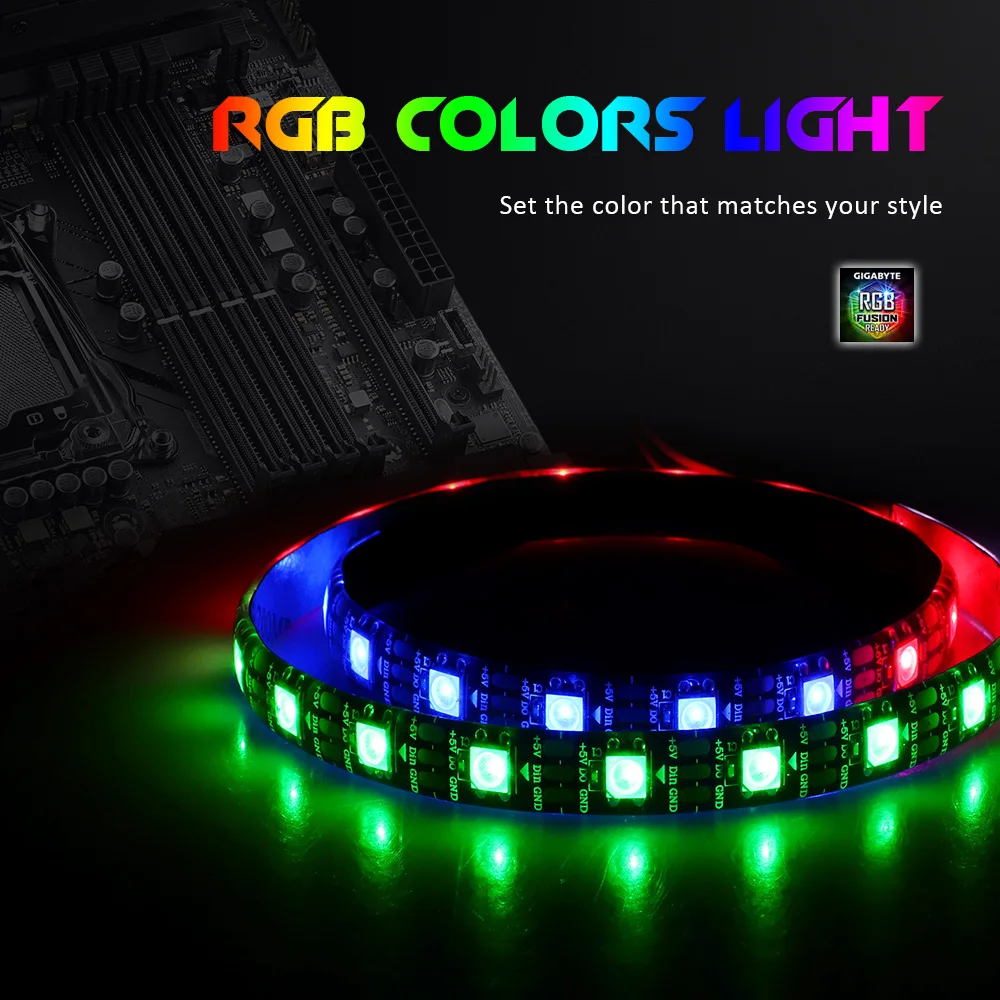 Материнская плата Адресуемая 5В 3 Pin PC Светодиодная лента RGB PC светодиодная лента светильник, для GIGABYTE RGB Fusion(5V 3 Pin адресуемый светодиодный разъем