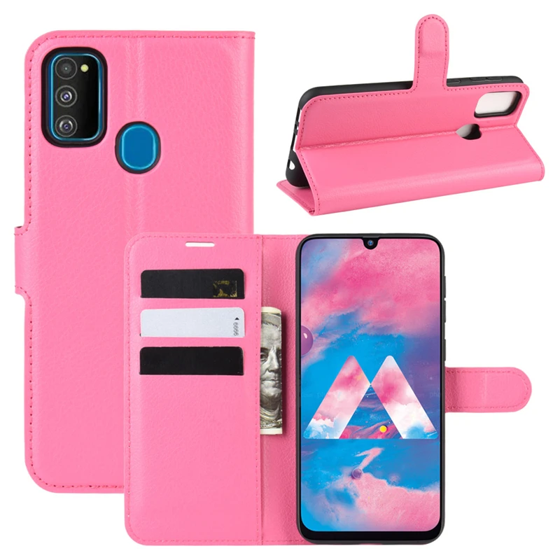 Rose Red Для samsung M30s Чехол Флип Роскошный кошелек ПУ мешки кожаные для телефона для samsung Galaxy M30s M 30S SM-M307F M307 M307F задняя крышка - Цвет: Rose Red