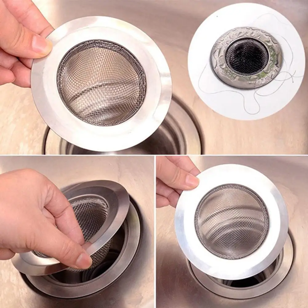 

1pcs Steel Bathtub Mesh Sink Strainer Drain Sink Filter Kitchen Hair Rice Stopper Food Sink Catcher Colander Plastic H5R5