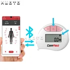 GemRed цифровая лента для измерения окружности тела с bluetooth, измерение объема талии, бицепс с автоматической фиксацией и выдвижным (синий)