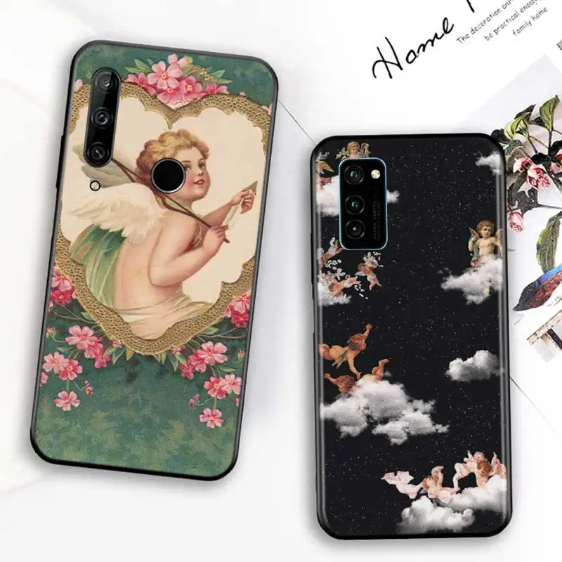 

Bright Black Cover Renaissance angels for Huawei Honor 30 20S 20 10i 9S 9A 9C 9X 8X 10 9 Lite 8A 7C 7A Pro Phone Case