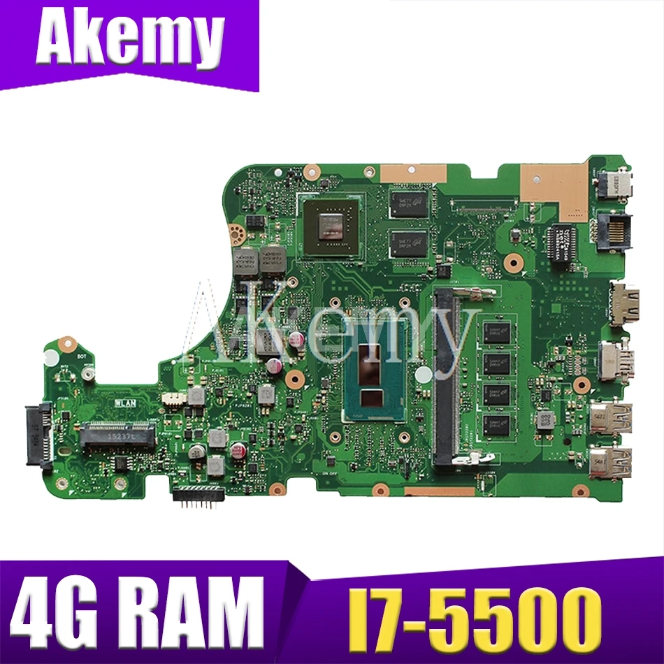 

Akemy LVDS X555LB Motherboard For ASUS X555LB X555LJ X555LF X555LD X555L Loptop Motherboard Mianboard I7-5500/4G RAM GT940M-2GB