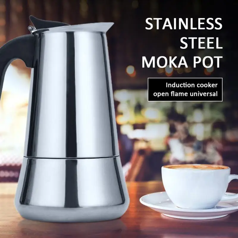 100/200/300/450/600 мл Нержавеющая сталь передовых итальянских топ Cafetieres Чай Кофе чайник