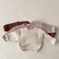 2021 new autumn cotton baby long sleeve t shirts kids waffle shirts solid boys bottoming infant girl tops toddler clothes 0 24m