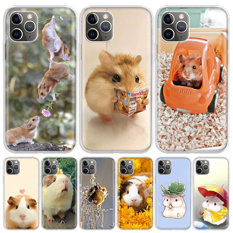 Simpatico criceto per animali domestici adorabile per iPhone 11 13 14 Pro Max 12 Mini custodia per telefono X XS XR 6 6S 8 7 Plus SE Apple 5 5S Fundas Cover Coque