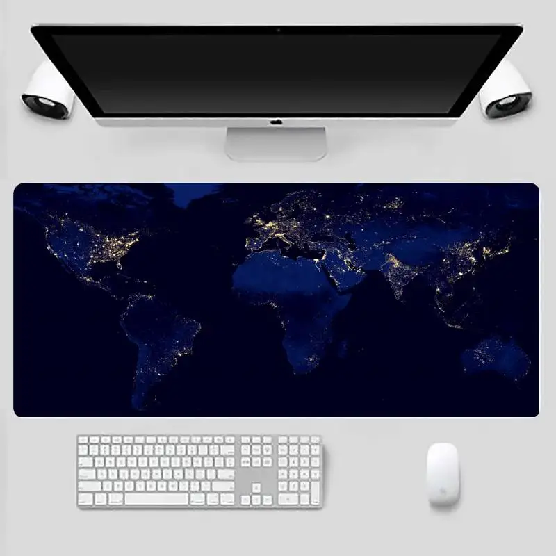 

world map Natural Rubber Gaming mousepad Desk Mat X XL XXL Non-slip Cushion Thickness 2mm LockEdge equal LE