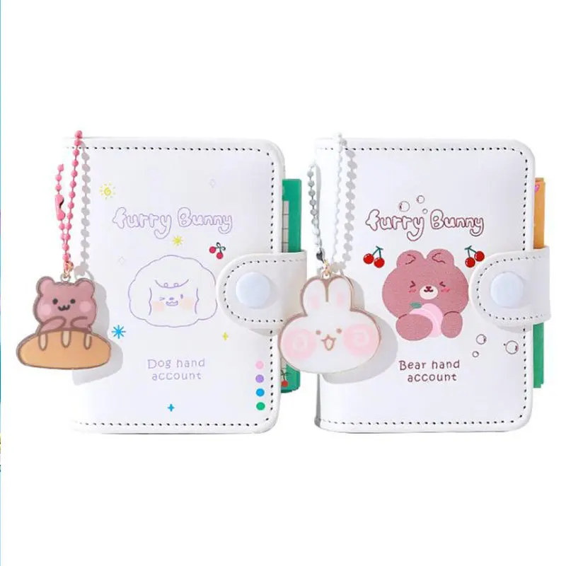 

Cartoon Cute Bunny Bear Binder Set Student Portable Notebook Stationery Diy Creative Keychain Manual Diary Student Gift