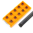 Держатель наружного токарного инструмента SCLCR0808F06 SCLCR1010H06 SCLCR1212H06 SCLCL1616H06 + 10 твердосплавных пластин CCMT, набор инструментов для токарного станка с ЧПУ