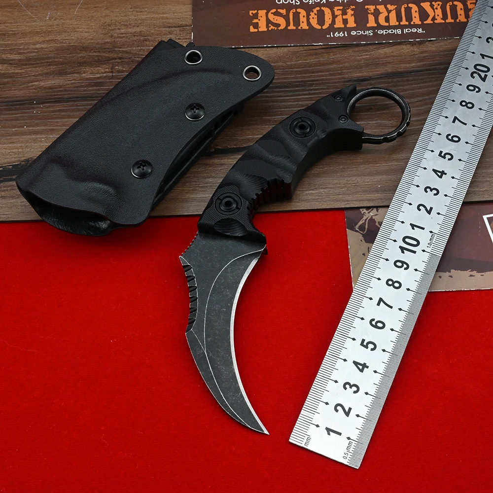 

Карманный нож CS GO Karambit G10 ручка 440C фиксированное лезвие охотничий нож для кемпинга выживания военные тактические спасательные ножи