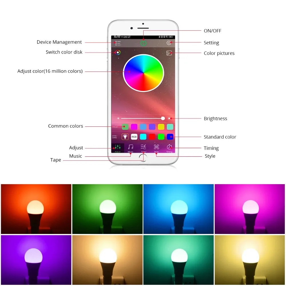 E27 смарт-лампа RGB/RGBW/RGBWW светодиодный лампы LED светильник Magic Home ing AC85-265V потолочный