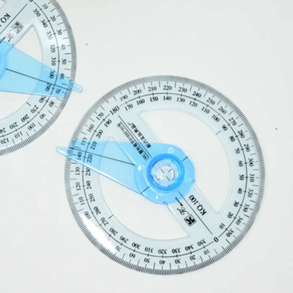 

2Pcs 360-degree Circle Protractor For Primary School Students Transparent Full Circle Goniasmometer Rotating Protractors