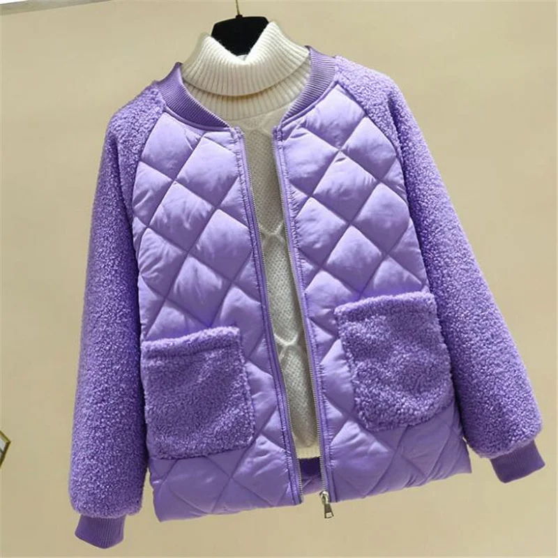 Женские пальто из овечьей шерсти женская верхняя одежда короткая хлопковая