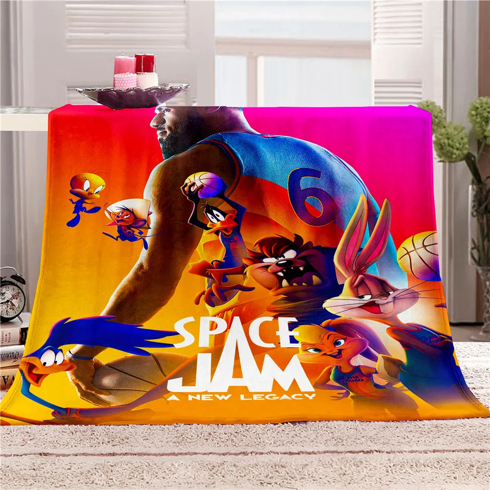 Фланелевое Одеяло с 3D принтом Space Jam A New Legacy шерпа флис теплый подарок для детей и