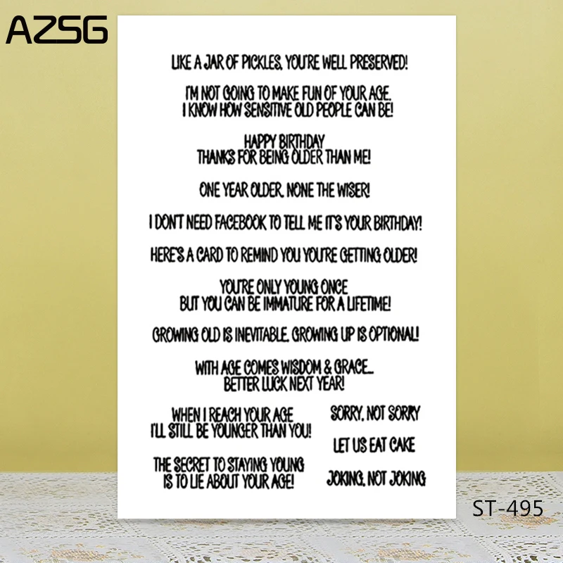 Прозрачные штампы AZSG с милыми животными/пожеланиями дружбы для скрапбукинга