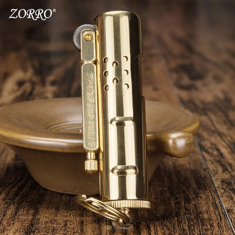ZORRO керосиновая Зажигалка из чистой меди персонализированная Ретро креативная