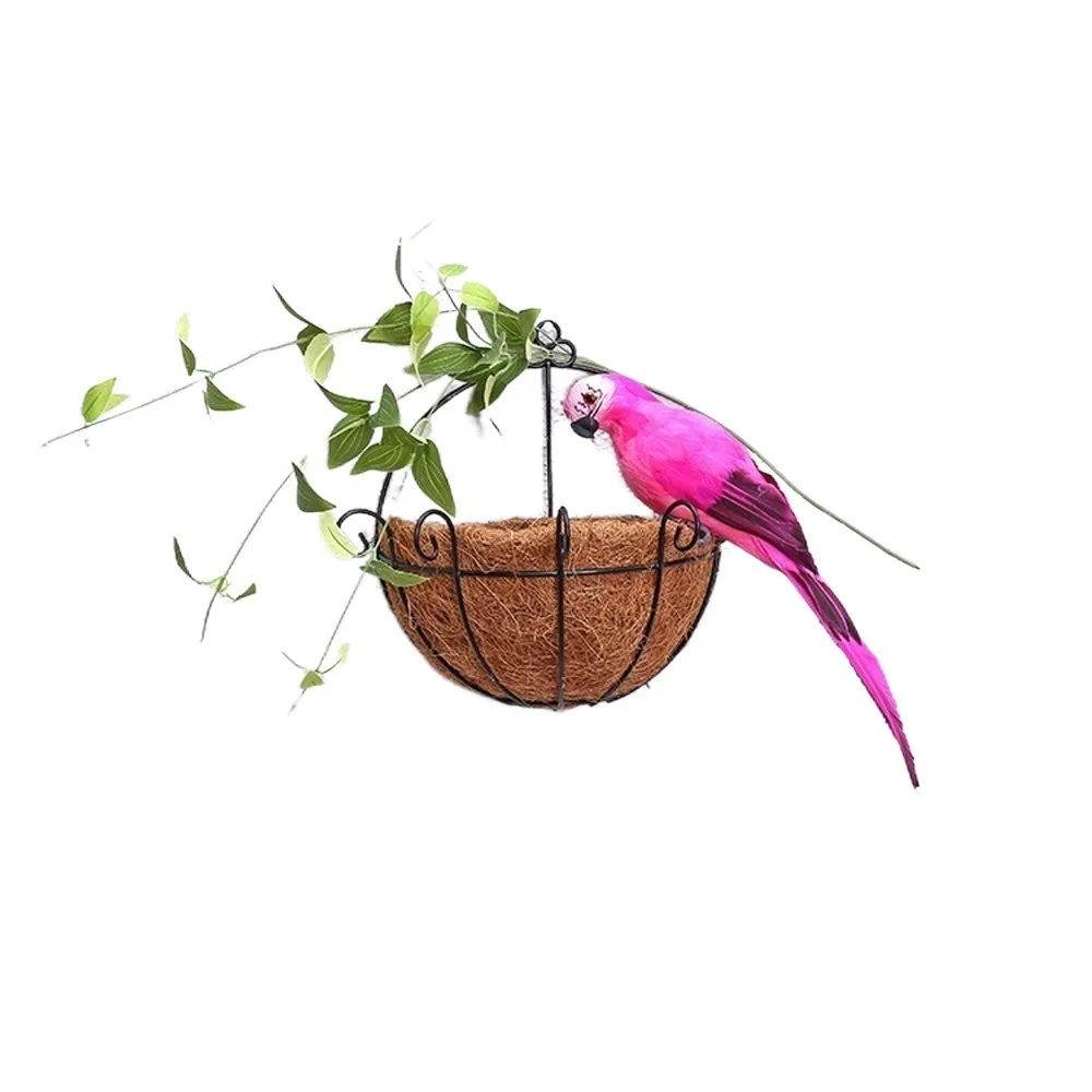 

2021NEW 25/35cm Handmade Simulation Parrot Creative Feather Lawn Figurine Ornament Animal Bird Garden Bird Prop Decoration