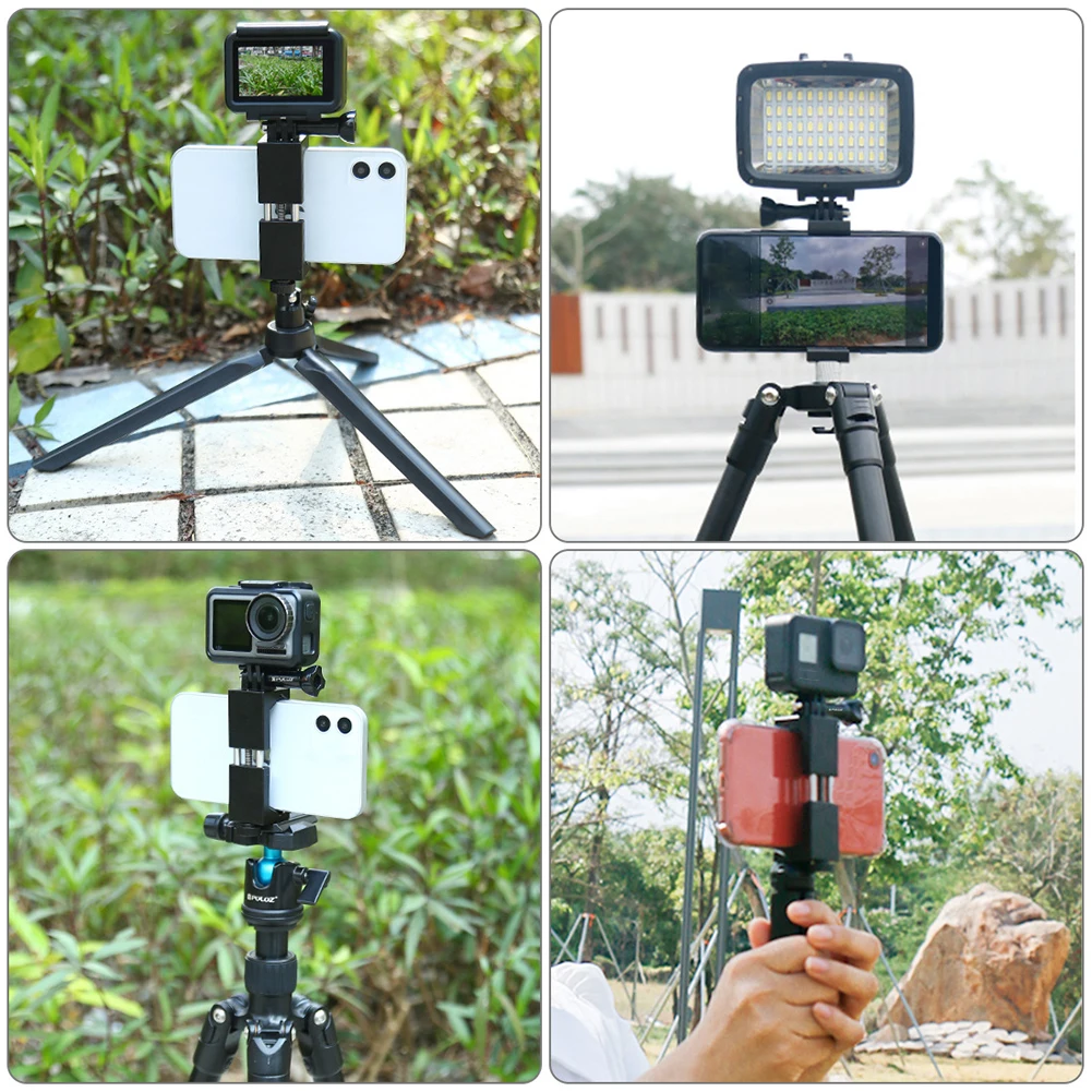 

Accessories Outdoor Portable With Screw Hole Live Broadcast Aluminium Alloy Phone Holder Clamp Bracket Action Camera Durable