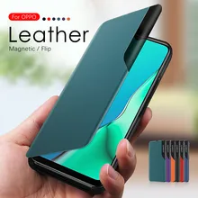 Для OPPO A5 A9 2020 чехол три поколения смарт вид кожаный флип для A11 A11X