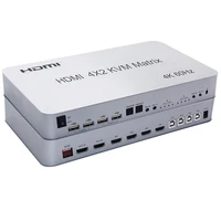 4 port usb hdmi kvm matrix 4x2 dual monitor 4k60hz hdr switch splitter 4 in 2 out hdmi 2 0 switcher support keyboard mouse