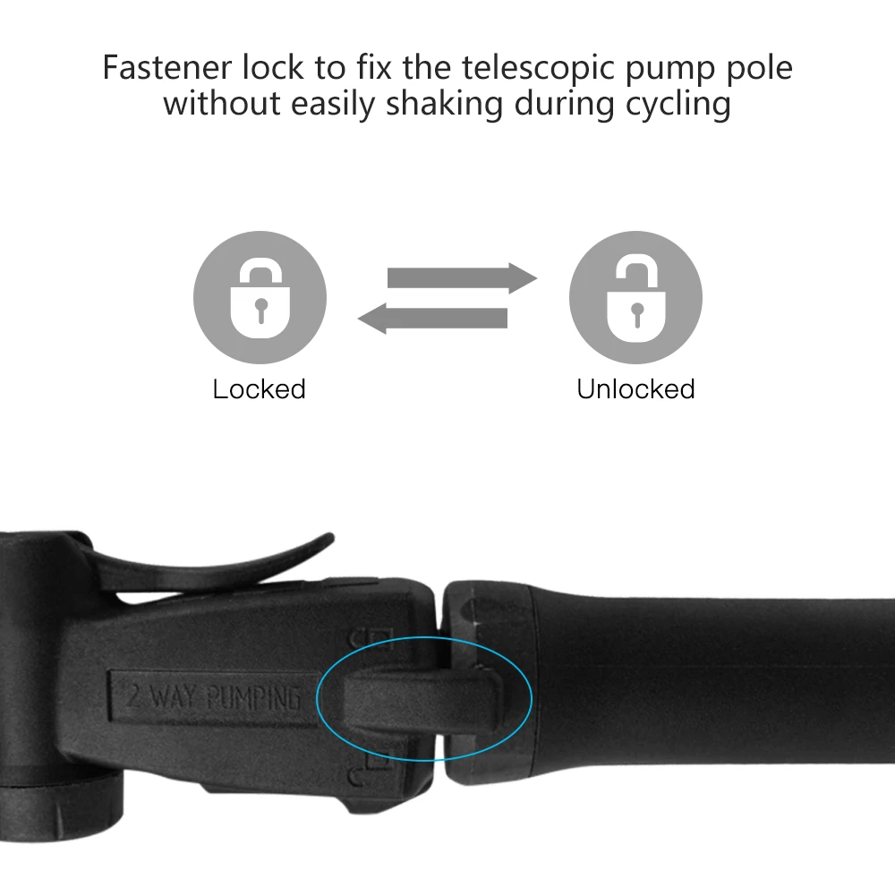 

Mini Bike Pump Bicycle Pump 80PSI Bicycle Air Pump Fits for Presta Schrader Valve Manual Changing