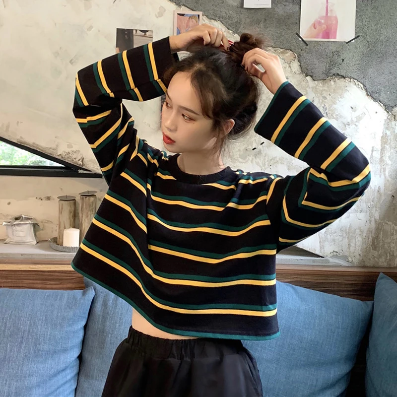 Женская футболка с длинным рукавом Готическая Повседневная хлопковая Футболка