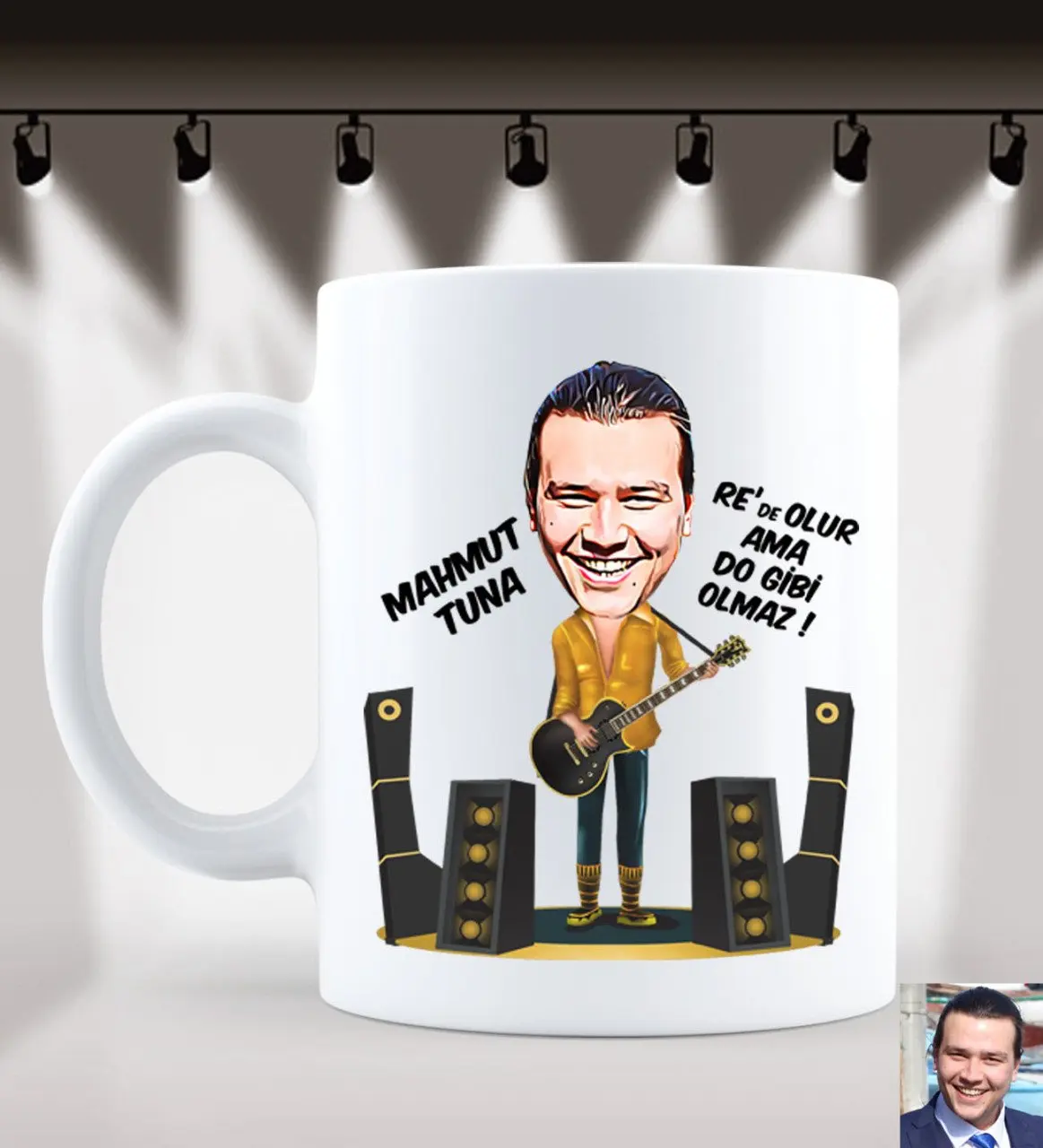 

Персонализированные Для мужчин гитариста карикатура белая кружка Bardak-3