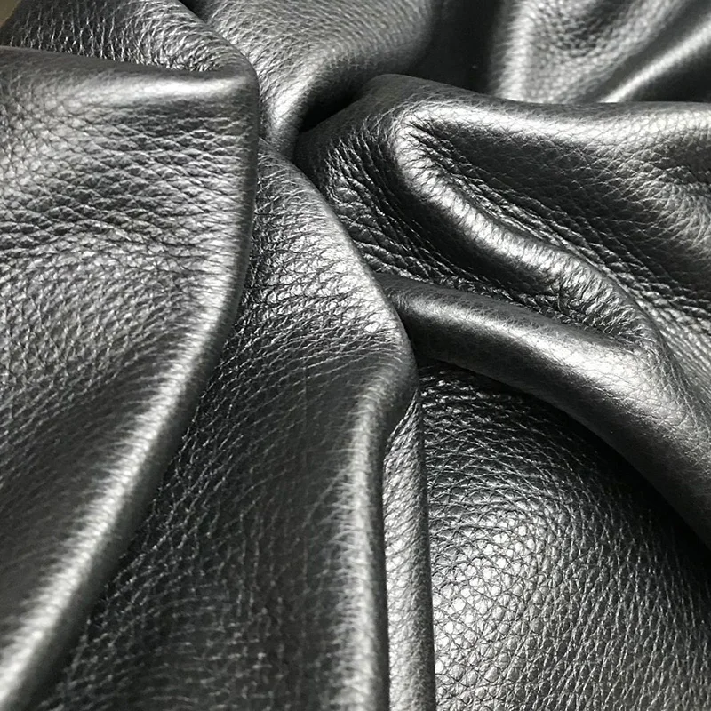 Черный натуральный борцовка мягкая кожа личи желтый cowhideleather полное зерно морщины 1,4-1,6 мм толщиной