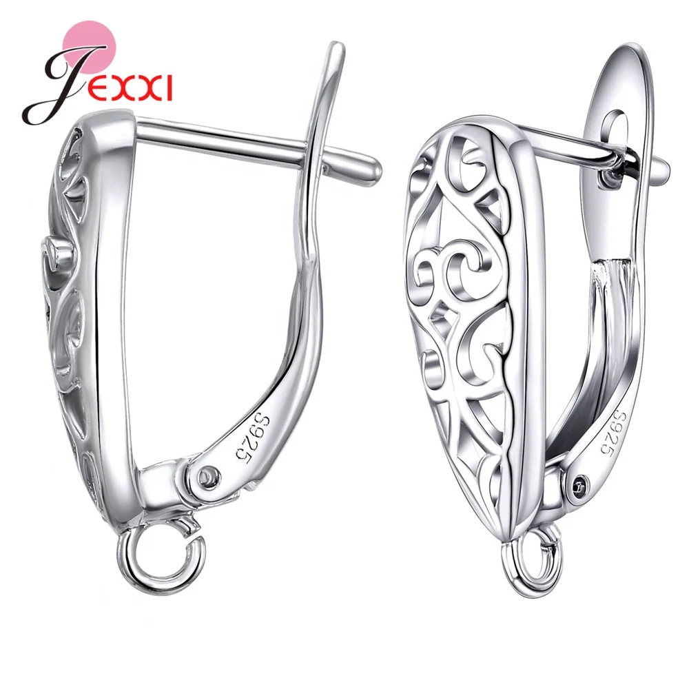 Серьги женские из серебра 925 пробы ажурные с застежкой | Украшения и аксессуары