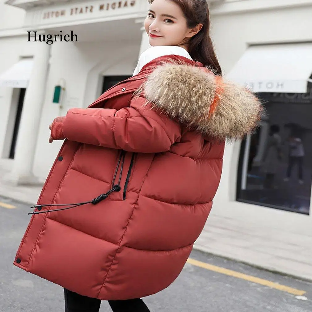 Cotton Jackets Women's Long Parkas Slim Hooded Warm Winter Coats Female  Black Overcoats