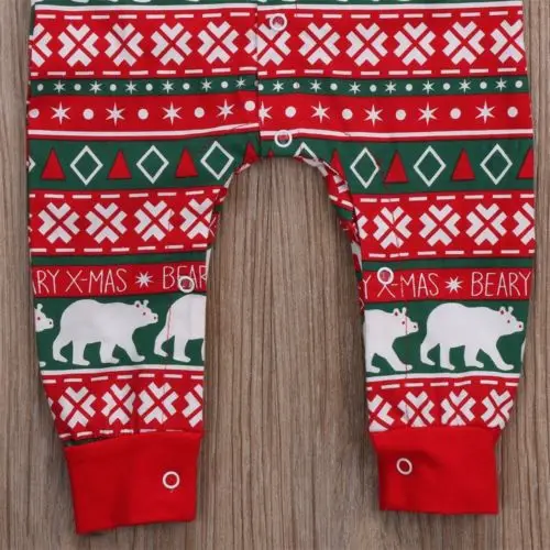 Pudcoco/Рождественская Одежда для новорожденных девочек и мальчиков Комбинезон с