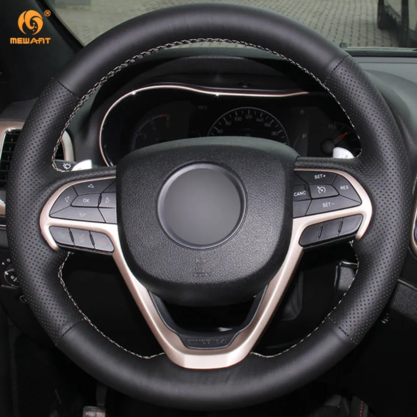Чехол на руль автомобиля MEWANT из черной искусственной кожи для Jeep Grand Cherokee 2014 2016