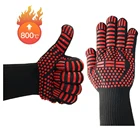 Перчатки-митенки для духовки, для барбекю, силиконовая рукавица, 500 градусов, 1 пара